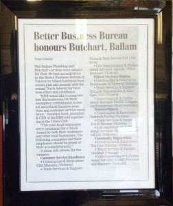 Better Business Bureau Honours