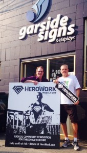 Paul Latour & Ken Wallace with the HeroWork Project Sign